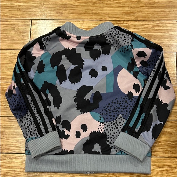 Adidas Allover Multicolor Graphic Streetwear Track Jacket Full Zip Size 4 NWOT - Picture 6 of 6